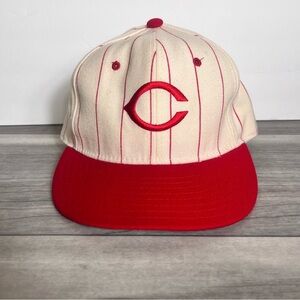 Cincinnati Reds New Era 5950 Pinstripe Pro Model Ditted Wool Cap Baseball‎ 6 5/8